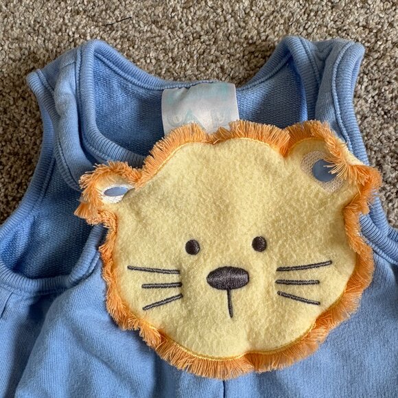 Vintage Sears Baby Overalls Blue Lion Shortalls 0-3 months - Picture 3 of 9